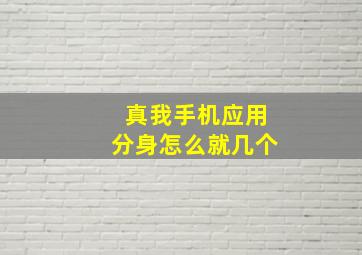 真我手机应用分身怎么就几个