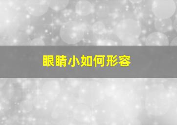 眼睛小如何形容