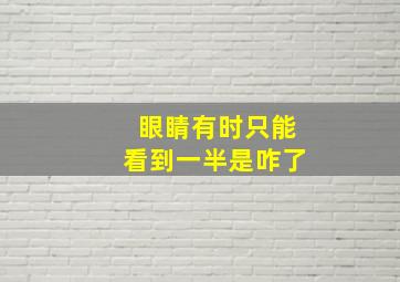 眼睛有时只能看到一半是咋了