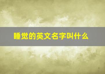 睡觉的英文名字叫什么