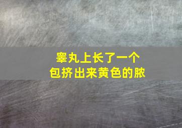 睾丸上长了一个包挤出来黄色的脓