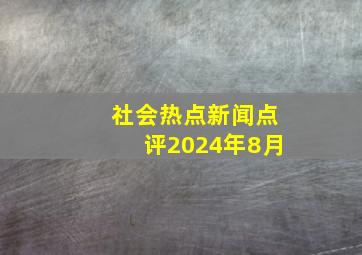 社会热点新闻点评2024年8月