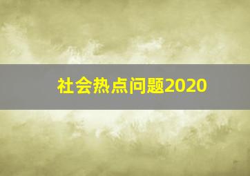 社会热点问题2020