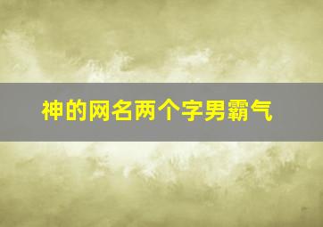 神的网名两个字男霸气