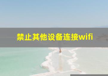 禁止其他设备连接wifi