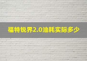 福特锐界2.0油耗实际多少