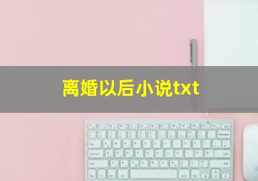 离婚以后小说txt