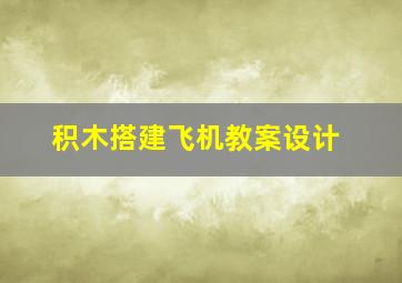 积木搭建飞机教案设计