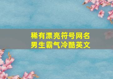 稀有漂亮符号网名男生霸气冷酷英文