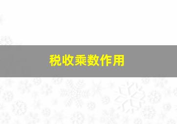 税收乘数作用