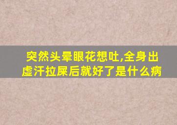 突然头晕眼花想吐,全身出虚汗拉屎后就好了是什么病