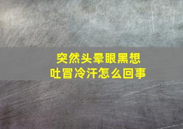 突然头晕眼黑想吐冒冷汗怎么回事