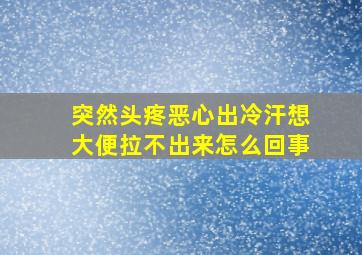 突然头疼恶心出冷汗想大便拉不出来怎么回事