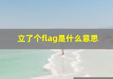 立了个flag是什么意思