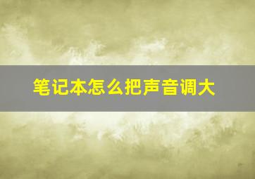 笔记本怎么把声音调大