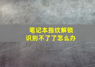 笔记本指纹解锁识别不了了怎么办