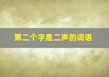 第二个字是二声的词语