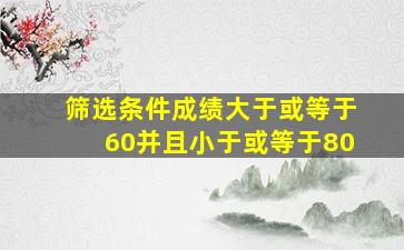 筛选条件成绩大于或等于60并且小于或等于80