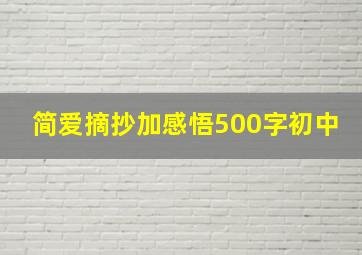 简爱摘抄加感悟500字初中