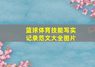 篮球体育技能写实记录范文大全图片