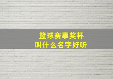 篮球赛事奖杯叫什么名字好听