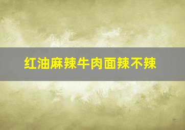 红油麻辣牛肉面辣不辣