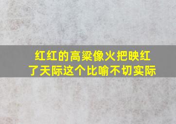 红红的高粱像火把映红了天际这个比喻不切实际