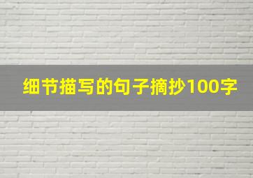 细节描写的句子摘抄100字