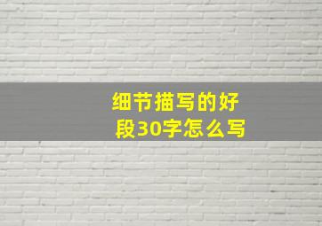 细节描写的好段30字怎么写