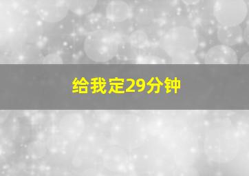 给我定29分钟