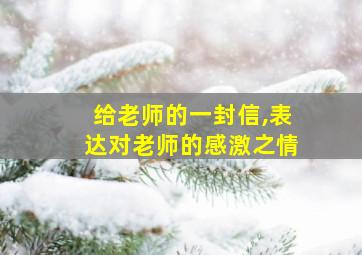 给老师的一封信,表达对老师的感激之情