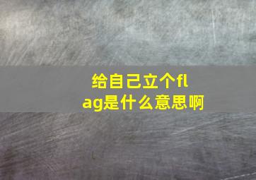 给自己立个flag是什么意思啊