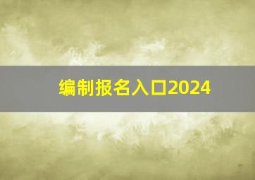 编制报名入口2024