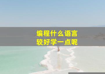 编程什么语言较好学一点呢