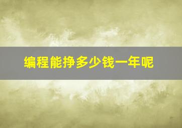 编程能挣多少钱一年呢