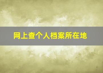 网上查个人档案所在地