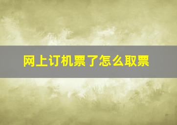 网上订机票了怎么取票