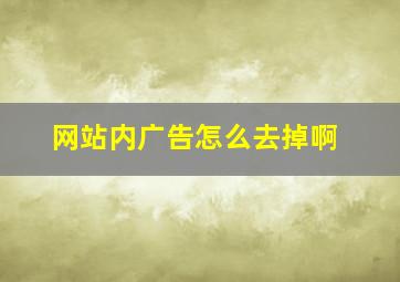 网站内广告怎么去掉啊