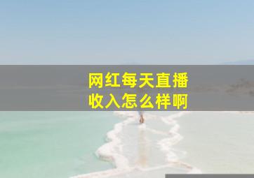 网红每天直播收入怎么样啊