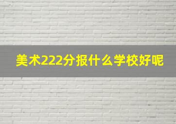 美术222分报什么学校好呢