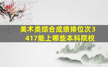 美术类综合成绩排位次3417能上哪些本科院校