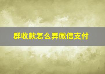 群收款怎么弄微信支付