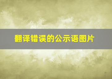 翻译错误的公示语图片