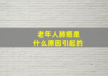 老年人肺癌是什么原因引起的