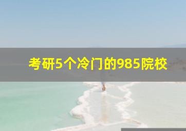 考研5个冷门的985院校