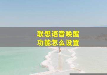 联想语音唤醒功能怎么设置