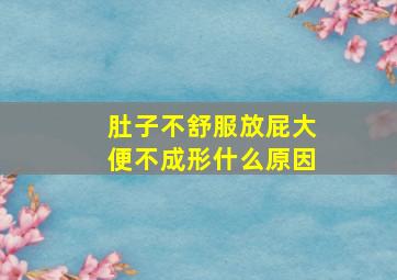 肚子不舒服放屁大便不成形什么原因