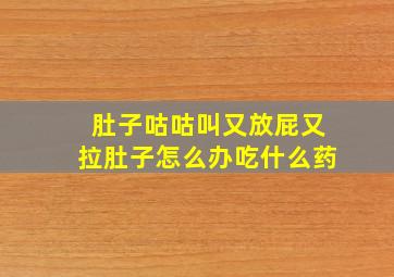 肚子咕咕叫又放屁又拉肚子怎么办吃什么药