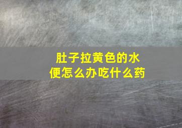 肚子拉黄色的水便怎么办吃什么药