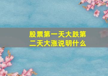 股票第一天大跌第二天大涨说明什么